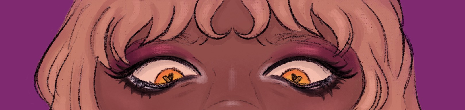 A closeup of valerian's eyes staring down at the camera